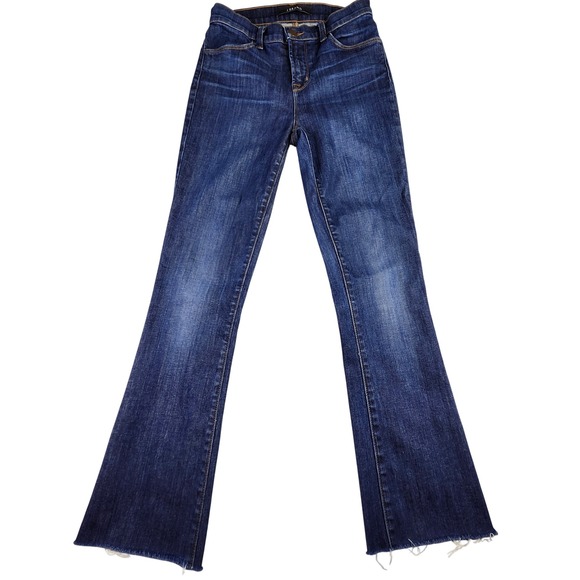 J Brand Denim - J Brand Remy Jeans Womens 26 Blue Storm Raw Hem Flare Made in USA Hipster Boho